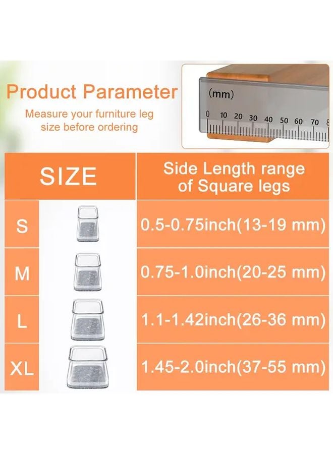 24 Pcs Gray Heavy Duty Silicone Felt Chair Leg Floor Protectors Noise Reducing Scratch Proof - Image 3